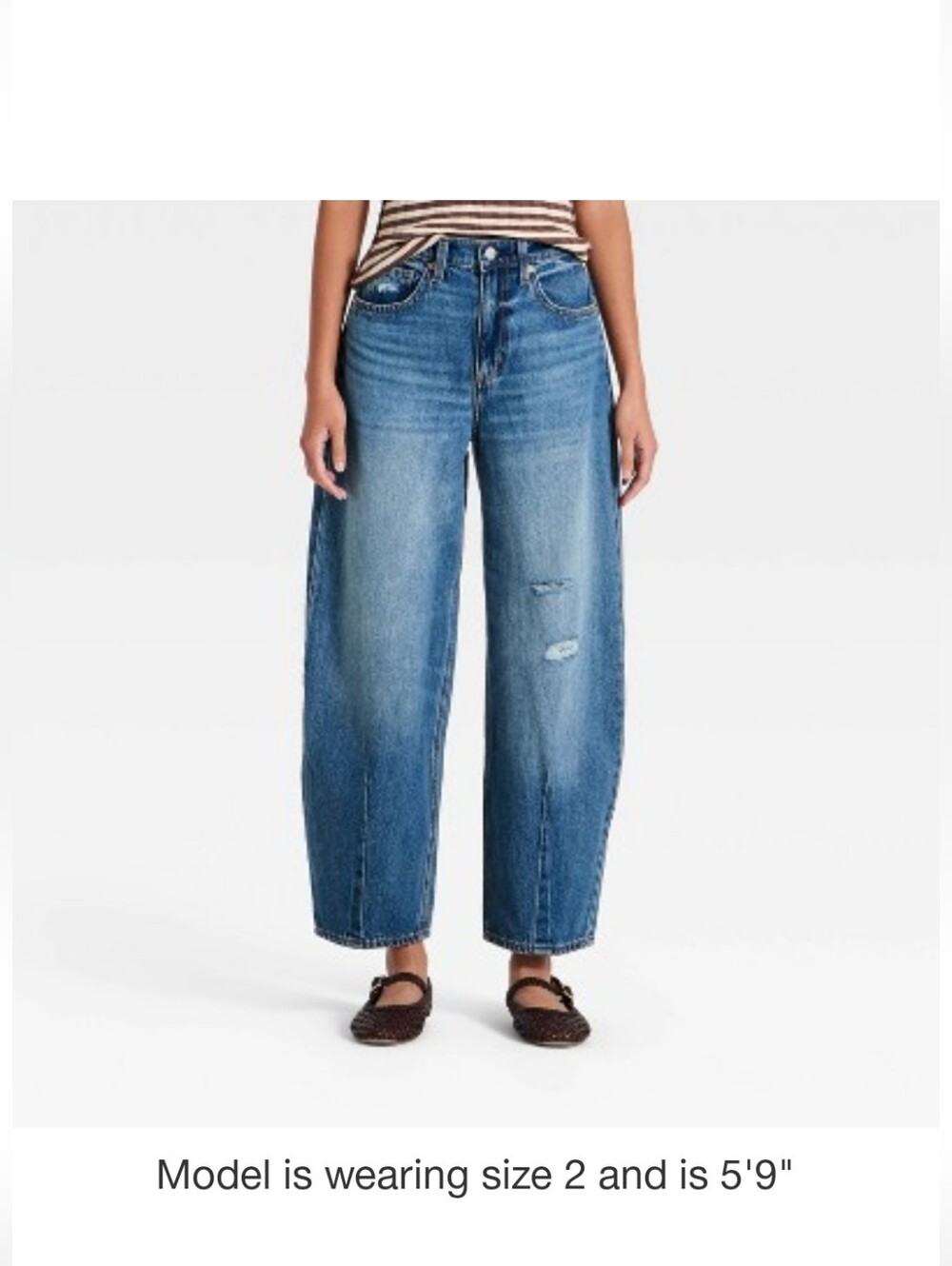 High Rise Easy Barrel Jeans Med Wash Sz 2 NWT
